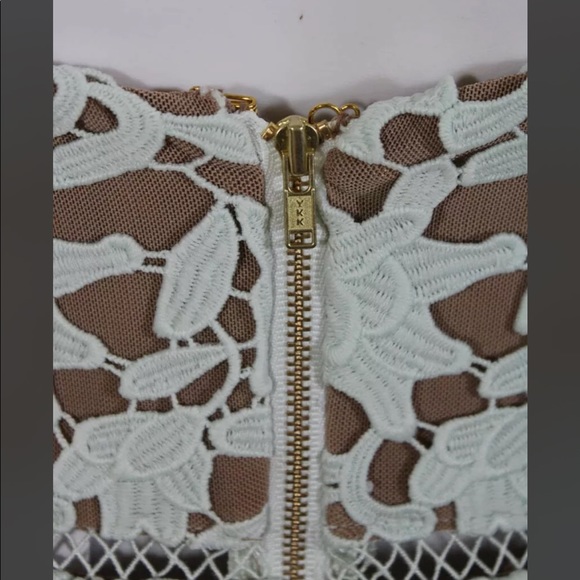 SOLD!!! NWT Self Portrait  Womens Azaelea Applique Dress Mint Green - Size US 4 - Picture 9 of 10